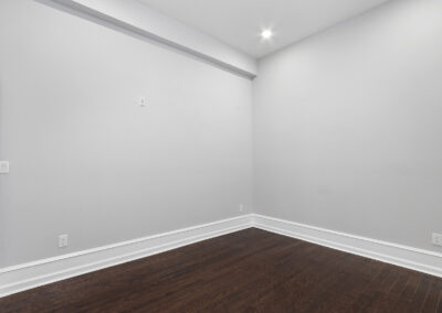 Interior living space with hardwood floors at Dickinson Lofts luxury lofts for rent in Grays Ferry